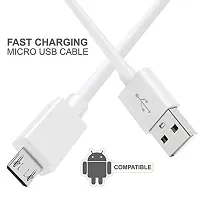 Fast Travel Charger Compatible for Oppo A15/A15s with Micro USB Charging Data Cable  Sync USB Cable - (2.4, Amp White)-thumb1