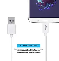 Fast Travel Charger Compatible for Oppo A15/A15s with Micro USB Charging Data Cable  Sync USB Cable - (2.4, Amp White)-thumb3