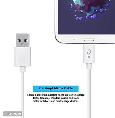 Fast Travel Charger Compatible for Oppo A15/A15s with Micro USB Charging Data Cable  Sync USB Cable - (2.4, Amp White)-thumb4