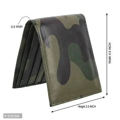 Moody Max- Men's Bi-Fold Pu Leather Wallet (Army)-thumb0