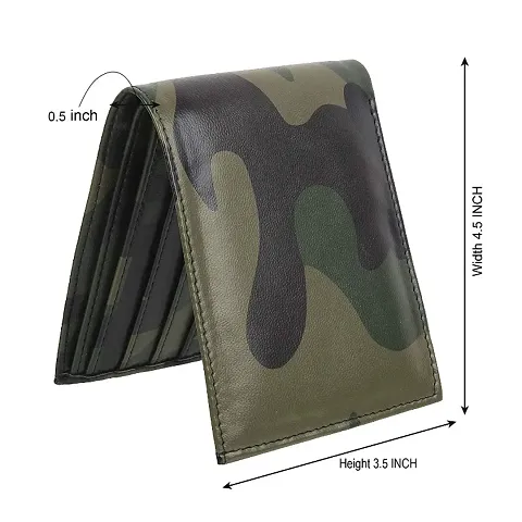 Moody Max- Men's Bi-Fold Pu Leather Wallet (Army)