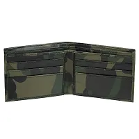 Moody Max- Men's Bi-Fold Pu Leather Wallet (Army)-thumb1
