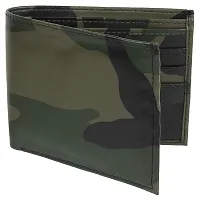 Moody Max- Men's Bi-Fold Pu Leather Wallet (Army)-thumb2