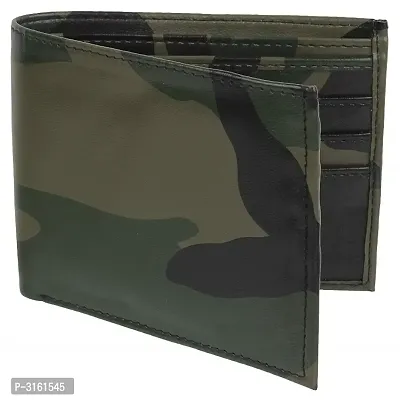 Moody Max- Men's Bi-Fold Pu Leather Wallet (Army)-thumb3