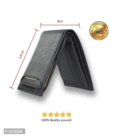 Men's Slider Black Artificial Leather Wallet (7 Card Slots)