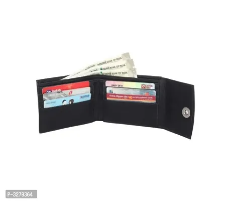 Artificial Leather Men's Wallet - Black-thumb0