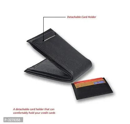 Men's Slider Black Artificial Leather Wallet (7 Card Slots)-thumb2