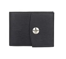 Artificial Leather Men's Wallet - Black-thumb1