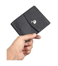 Artificial Leather Men's Wallet - Black-thumb2