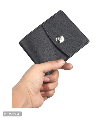 Artificial Leather Men's Wallet - Black-thumb3