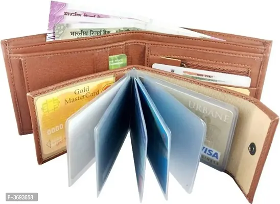 Men's Tan Leather Wallet (10 Card Slots)