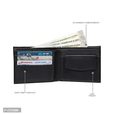 2 in 1 Pu Black Wallet  Belt Combo for Men's-thumb4