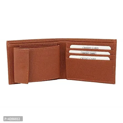 Moody Max Men's Genuine Leatherette 10 cards Album Wallet -Tan