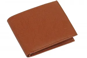 Moody Max Men's Genuine Leatherette 10 cards Album Wallet -Tan-thumb1