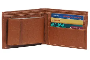 Moody Max Men's Genuine Leatherette 10 cards Album Wallet -Tan-thumb2