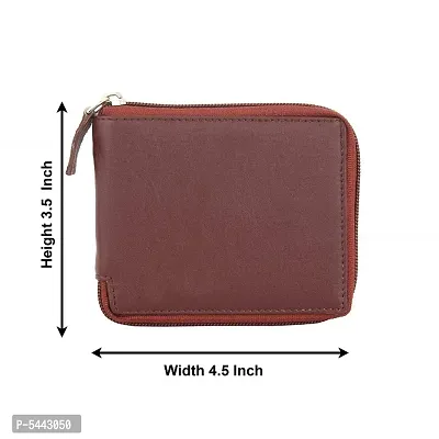Fancy Zipper Brown Wallet For Men's And Women-thumb0