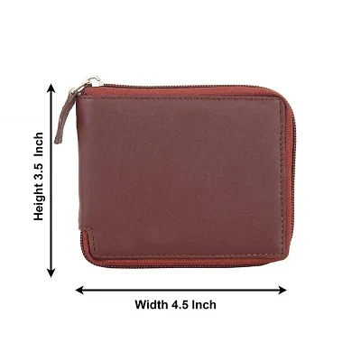 Fancy Zipper Brown Wallet For Men's And Women