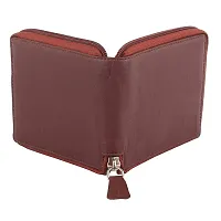 Fancy Zipper Brown Wallet For Men's And Women-thumb2