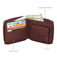 Fancy Zipper Brown Wallet For Men's And Women-thumb3