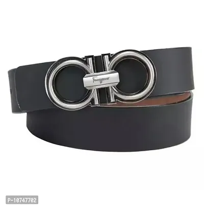 Moody Max Trendy Silver Buckle Leather Belts For Mens-thumb0