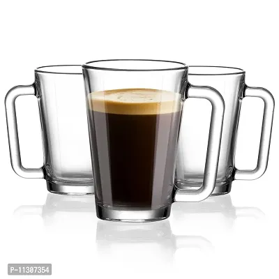 Uniglass Angeles Glass Coffee/Tea Mugs Set (Transparent, 260ml) Set of 2-thumb0