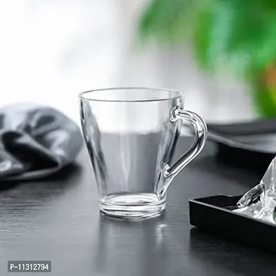 UNIGLASS Hollywood Glass Coffee/Tea Mug Set (255ml, Transparent) Set of 2-thumb3