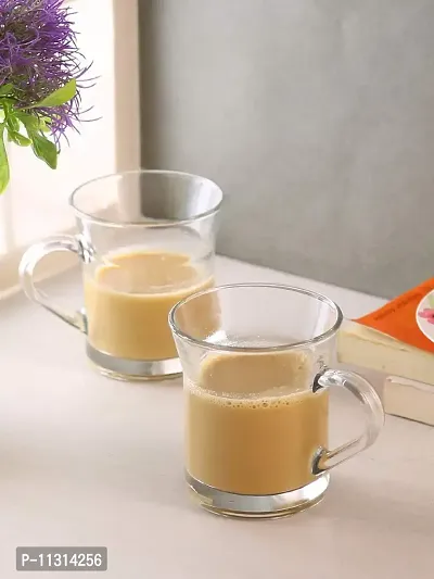 Uniglass Miami Glass Coffee/Tea Mugs Set (Transparent, 300ml) Set of 2