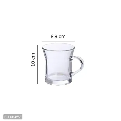 Uniglass Miami Glass Coffee/Tea Mugs Set (Transparent, 300ml) Set of 2-thumb3