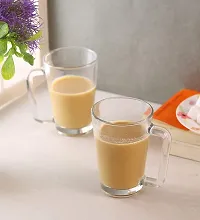 Uniglass Angeles Glass Coffee/Tea Mugs Set (Transparent, 260ml) Set of 2-thumb1