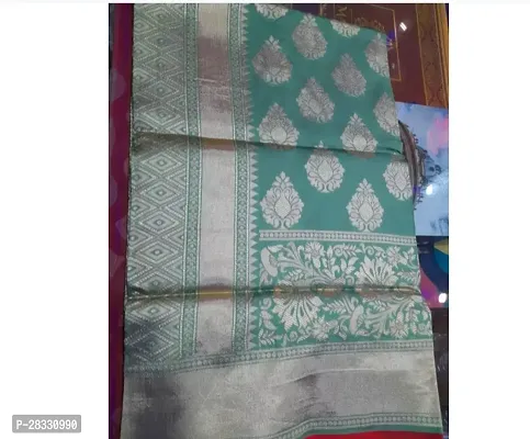 Stylish Art Silk Green Saree With Blouse Piece For Women