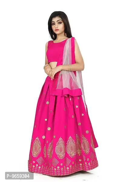 Buy LUTION Girl's Taffeta Satin Silk Semi-Stitched Designer Lehenga Cholis  Online In India At Discounted Prices