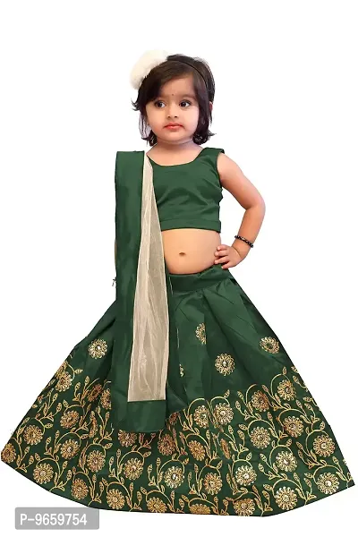 Pastel Green Muslin Layered Lehenga Set For Girls Design by Littleduds Baby  Boutique at Pernia's Pop Up Shop 2024