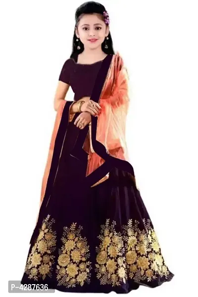Shoryam Fashion Girls -Lehenga Choli designer Embroidered Semi-Stitched Party Wear lehenga choli for girls-thumb0