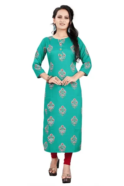 Stylish Rayon 3/4 Sleeves Kurta For Women