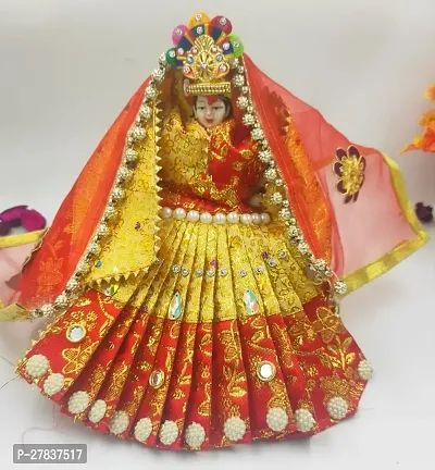 SIZE 5  IZIRETA MATA Rani Dress l Lehanga Patka l Poshak for Durga MATA Devi Ji with Heavy Kangan and Mala for Navratri Special