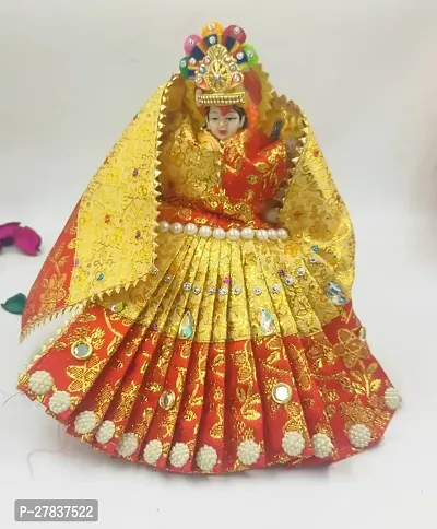 SIZE 7  IZIRETA MATA Rani Dress l Lehanga Patka l Poshak for Durga MATA Devi Ji with Heavy Kangan and Mala for Navratri Special