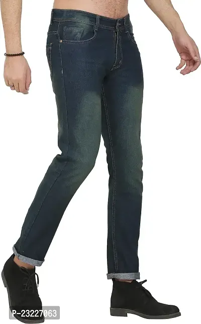 Sobbers Polycotton Casual Comfortable Slim-Fit Mid-Rise Jeans for Men-thumb3