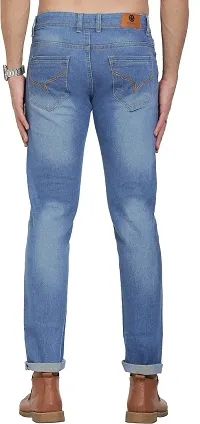 Stylish Blue Polycotton Mid-Rise Jeans For Men-thumb2