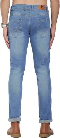 Stylish Blue Polycotton Mid-Rise Jeans For Men-thumb1