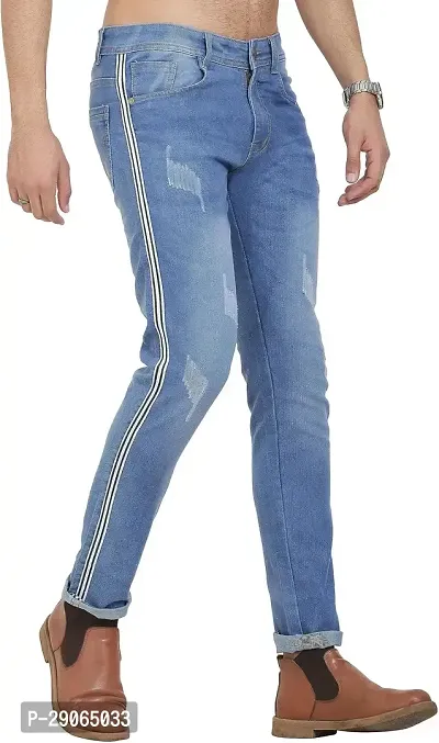 Stylish Blue Polycotton Mid-Rise Jeans For Men-thumb4