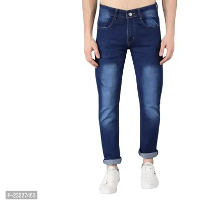 Sobbers Denim Casual Comfortable Slim-Fit Mid-Rise Jeans for Men