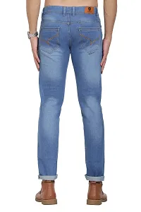 Blue Polycotton Distress Regular Fit Mid-Rise Jeans-thumb1