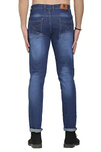 Blue Polycotton Distress Regular Fit Mid-Rise Jeans-thumb1