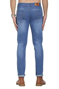 Blue Polycotton Distress Regular Fit Mid-Rise Jeans-thumb1