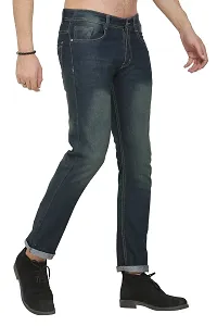 Green Polycotton Solid Regular Fit Mid-Rise Jeans-thumb2