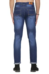 Blue Polycotton Solid Regular Fit Mid-Rise Jeans-thumb1