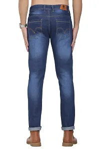 Blue Polycotton Solid Regular Fit Mid-Rise Jeans-thumb1