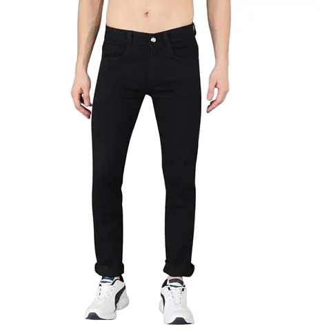 Sobbers Casual Comfortable Slim Fit Mid Rise Jeans for Men