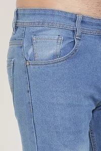 Stylish Blue Polycotton Mid-Rise Jeans For Men-thumb4