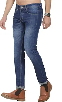 Stylish Blue Polycotton Mid-Rise Jeans For Men-thumb3